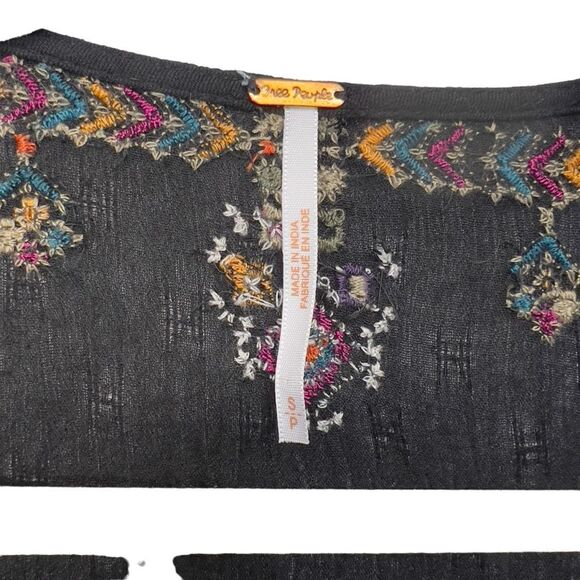 Free People | Arianna Embroidered Tunic in Black - Size small - Picture 9 of 16